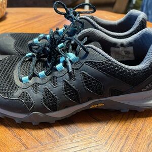 Merrell Siren 3 Aerosport Hiking Trail Shoes Size 10 Womens Black Blue Sneakers